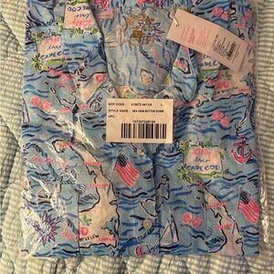 Reserved for Heather- vassargirl9 Pulitzer Blue and Pink Nautical Shirt